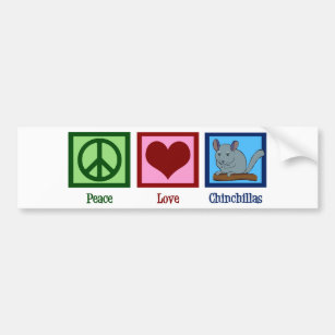 Peace Kärlek Chinchillas Bildekal