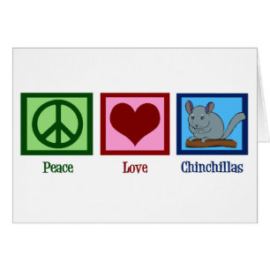 Peace Kärlek Chinchillas Hälsningskort