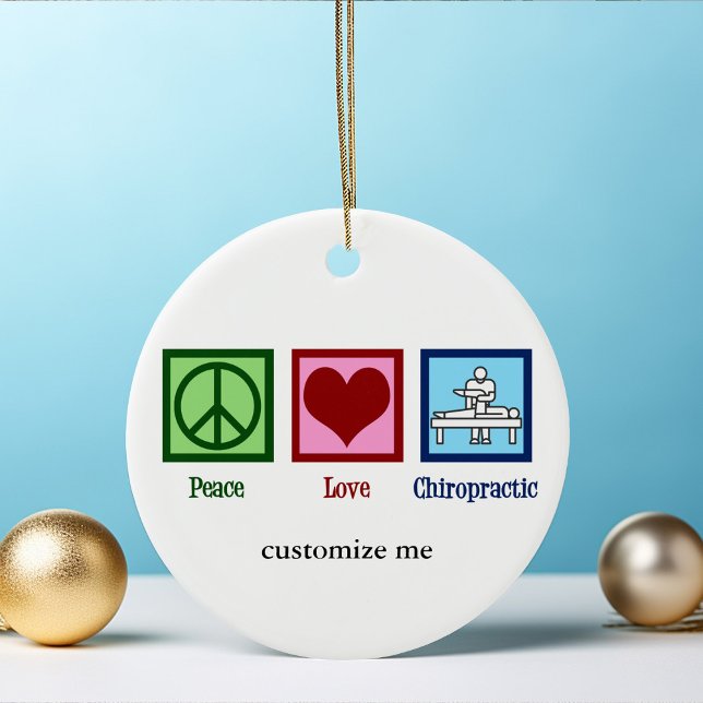 Peace Kärlek Chiropraktic Cute Anpassningsbar Chir Julgransprydnad Keramik (Skapare uppladdad)