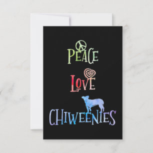 Peace Kärlek Chiweenies Kort