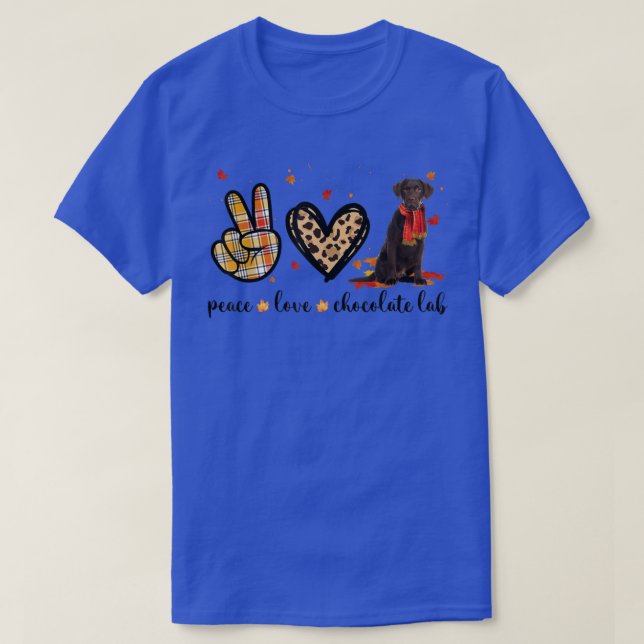 Peace Kärlek Chocolate Labrador Scarf Fall Hösten  T Shirt (Design framsida)