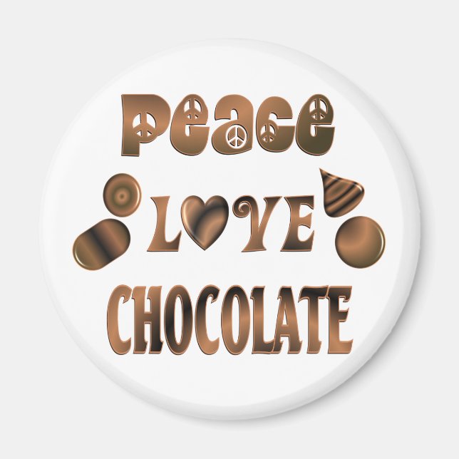 Peace Kärlek Chocolate Magnet (Framsidan)