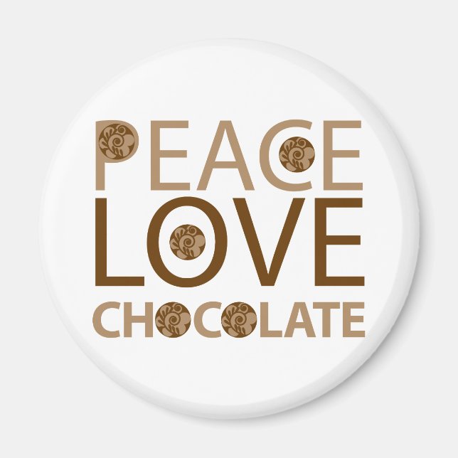 Peace Kärlek Chocolate Magnet (Framsidan)