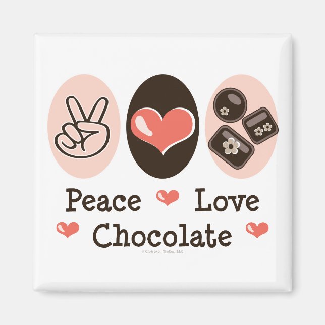 Peace Kärlek Chocolate Magnet (Framsidan)