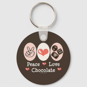 Peace Kärlek Chocolate Nyckelring