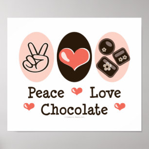 Peace Kärlek Chocolate Poster
