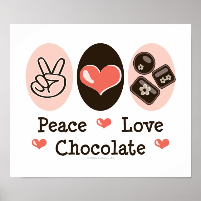 Peace Kärlek Chocolate Poster (Framsidan)