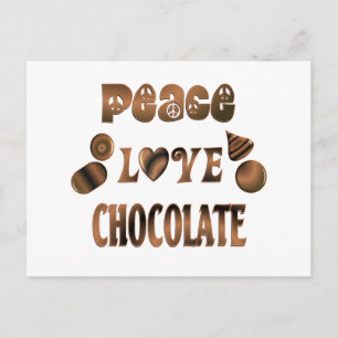 Peace Kärlek Chocolate Vykort