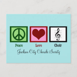 Peace Kärlek Choir Cute Anpassade Teal Vykort