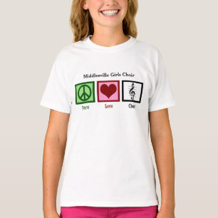 Peace Kärlek Choir Cute Anpassningsbar Chorus Gir T Shirt