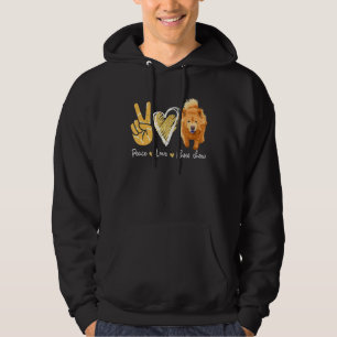 Peace Kärlek Chow Chow Hund Hoodie