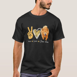 Peace Kärlek Chow Chow Hundälskares T Shirt