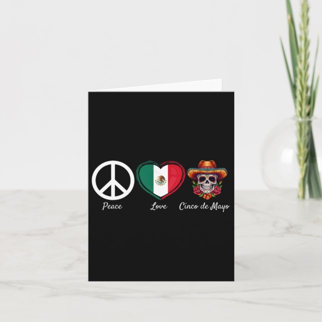 Peace Kärlek Cinco De Mayo Mexican 5 Kort (Framsida)
