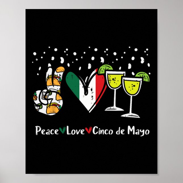 Peace Kärlek Cinco De Mayo Party Fiesta Mexican Wo Poster (Framsidan)
