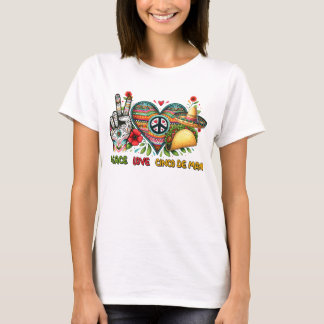 Peace Kärlek Cinco De Mayo Shirt T