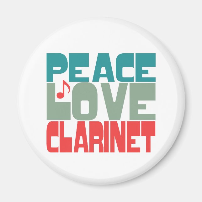 Peace Kärlek Clarinet Magnet (Framsidan)
