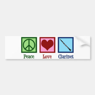 Peace Kärlek Clarinets Bildekal