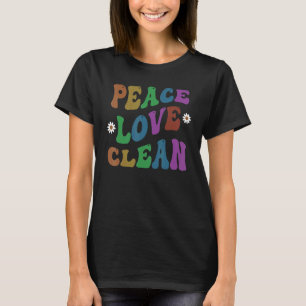 PeACE KÄRLEK CLEAN Retro Custodian Groovy School T Shirt