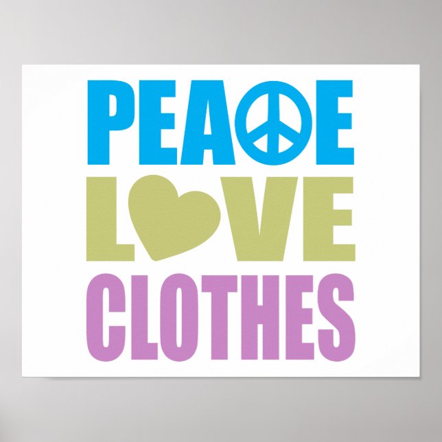 Peace Kärlek Clothes Poster (Framsidan)