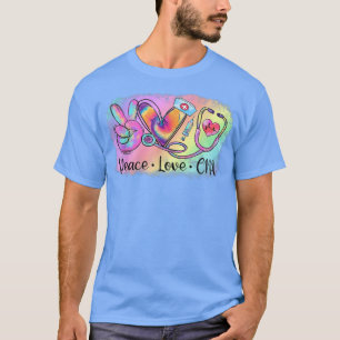 Peace Kärlek CNA Life Nurse Nursing Tie Dye Stetho T Shirt