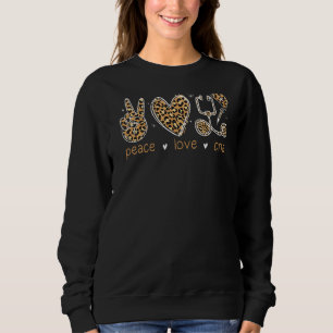 Peace Kärlek Cna Nurse Life Leopard Skriv ut sjuks T Shirt