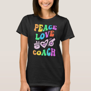 PEACE KÄRLEK COACH Retro Trainer Groovy tillbaka t Shirt