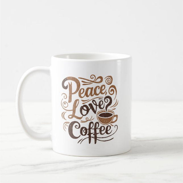 Peace Kärlek Coffee Mugg (Vänster)