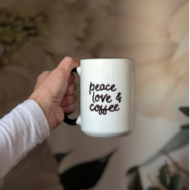 Peace Kärlek & Coffee Mugg