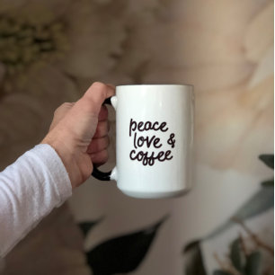 Peace Kärlek & Coffee Mugg