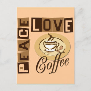 PEACE KÄRLEK COFFEE VYKORT