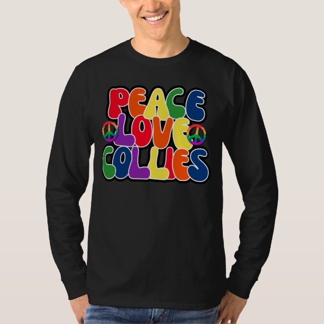 Peace Kärlek Collie T Shirt (Framsida)