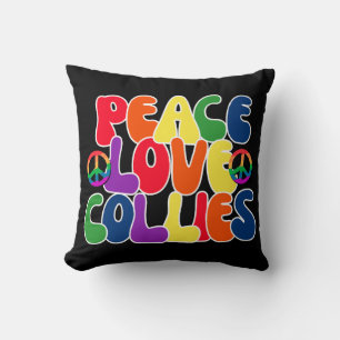 Peace Kärlek Collies Pillow Kudde