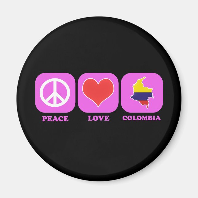 Peace Kärlek Colombia Magnet (Framsidan)