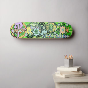 Peace-Kärlek-Compassion-Kanji - - Old School Skateboard Bräda 21,6 Cm