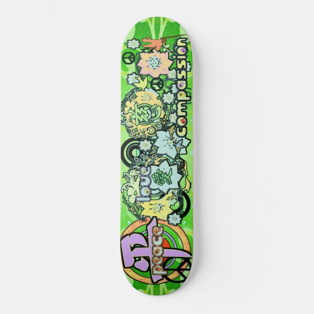 Peace-Kärlek-Compassion-Kanji - - Skateboard Bräda 20,5 Cm (Framsida)