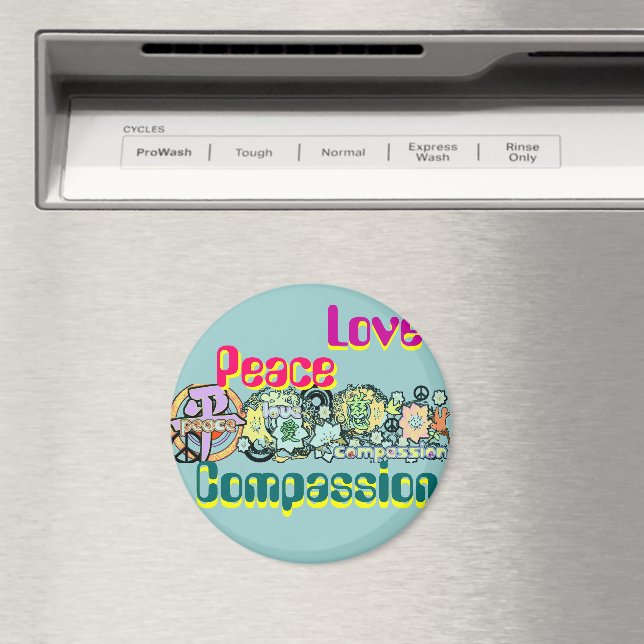 Peace Kärlek Compassion Magnet (In Situ (Dishwasher))