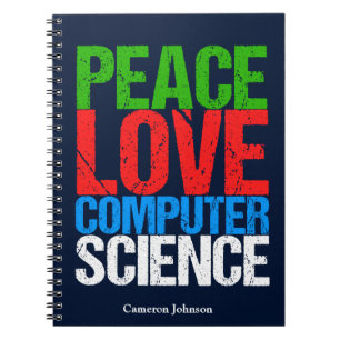 Peace Kärlek Computer Science Anpassningsbar Prog Anteckningsbok