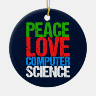 Peace Kärlek Computer Science Julgransprydnad Keramik