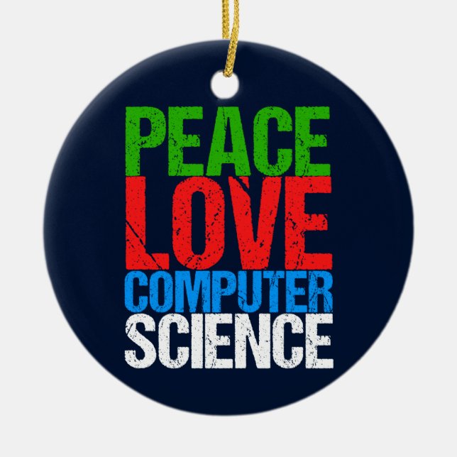 Peace Kärlek Computer Science Julgransprydnad Keramik (Framsidan)