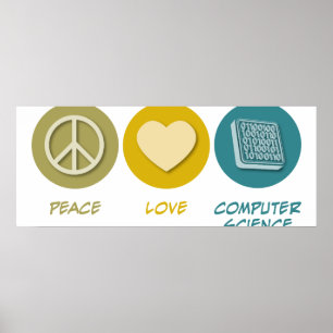 Peace Kärlek Computer Science Poster