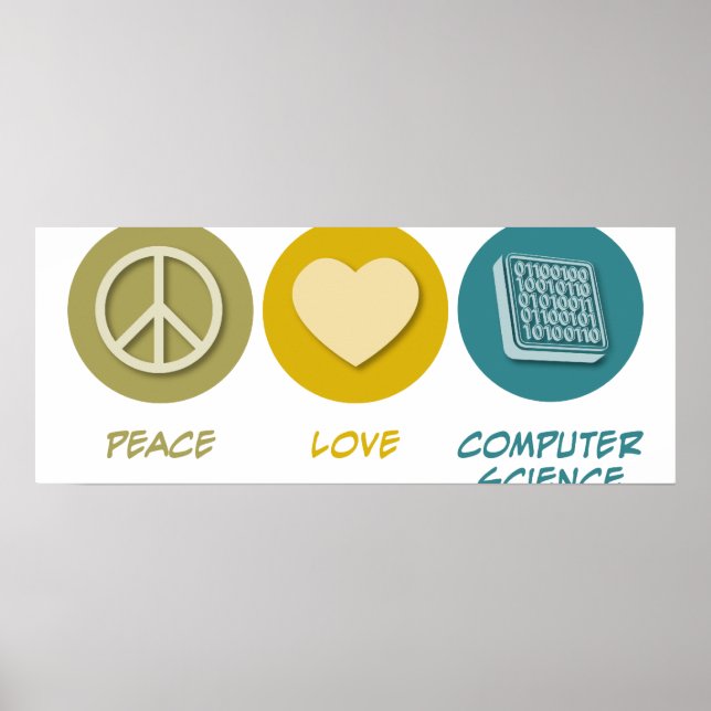 Peace Kärlek Computer Science Poster (Framsidan)