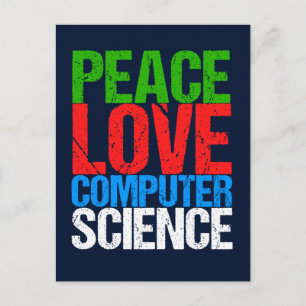 Peace Kärlek Computer Science Vykort