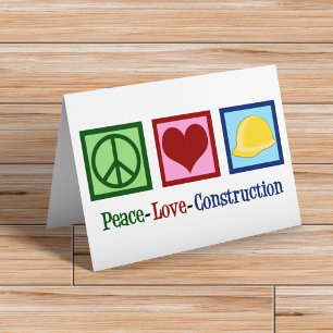 Peace Kärlek Construction Worker Helgkort