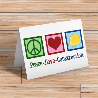Peace Kärlek Construction Worker Helgkort