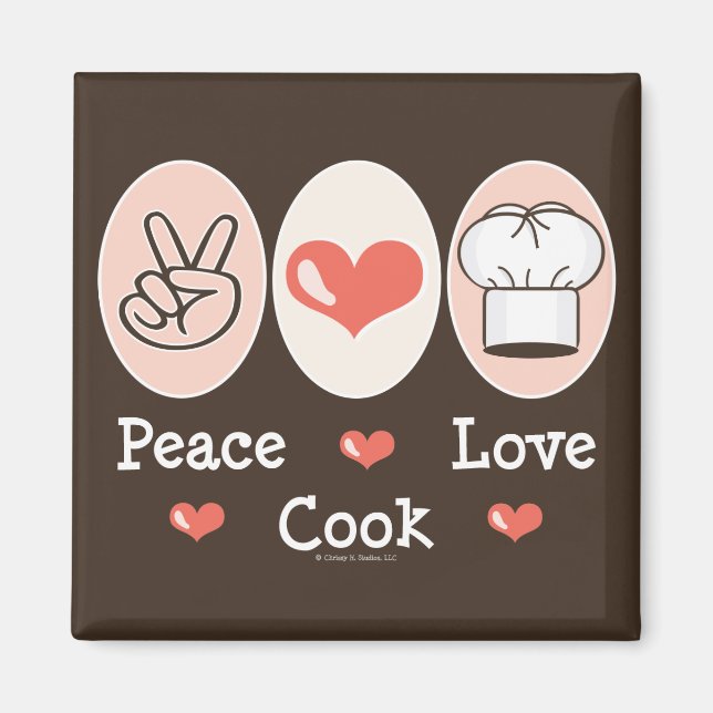Peace Kärlek Cook Magnet (Framsidan)