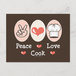 Peace Kärlek Cook-vykort Vykort
