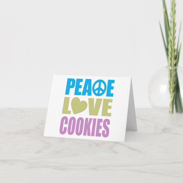 Peace Kärlek Cookies Kort (Framsida)