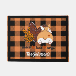 Peace Kärlek Corgi Door Mat