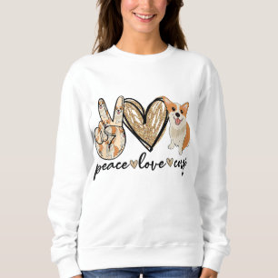 Peace Kärlek Corgi Rolig hund Mamma Mors dag Gift T Shirt