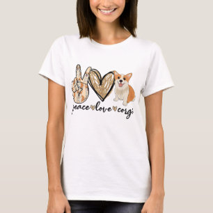 Peace Kärlek Corgi Rolig hund Mamma Mors dag Gift T Shirt